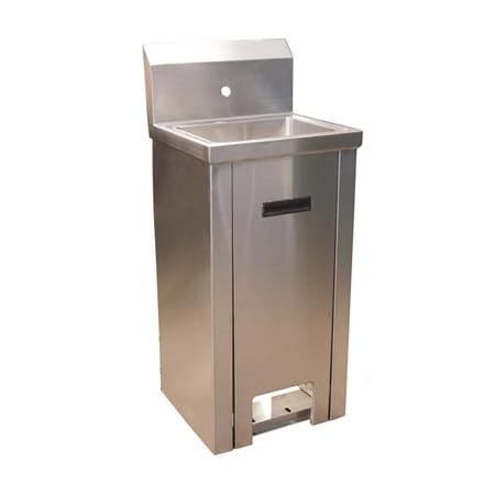 Bk Resources Hand Sink Stainless Steel W/ Pedestal, 1 Hole, 1-7/8" DR 14 in x10 in x5 in BKHS-W-1410-PED